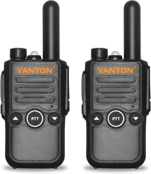 S6 Walkie Talkies for Adults – FRS Two-Way Radios with Flashlight, 16 Channels, Long Range 3KM, Dual PTT, Noise Reduction, IP54 Waterproof, Easy to Use, Belt Clip & Strap Included(2 Pack)