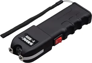 SABRE 2-in-1 Stun Gun with Flashlight and Anti-Grab Bar Technology, Painful 1.250 µC Charge, 120 Lumens, Rechargeable Battery, Safety Switch, Includes Wrist Strap and Belt Holster