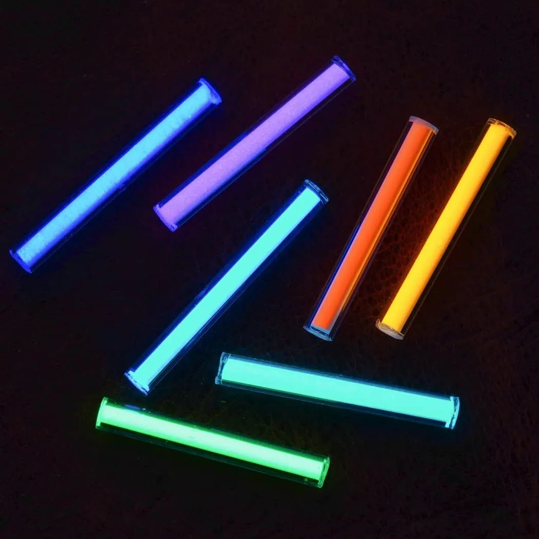 sayram 2pcs Glass Luminous Tube, Rare Earth Luminous Stick, Glow Bar in The Dark Tril Vial Alternative, DIY for EDC Accessories Decoration