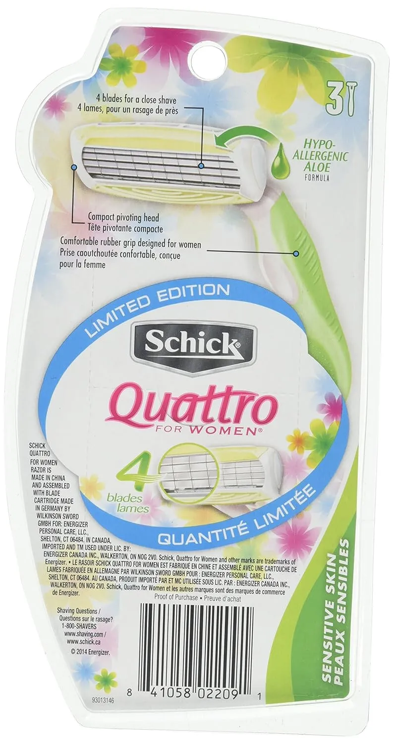 Schick Quatro Womn Disp S Size 3ct