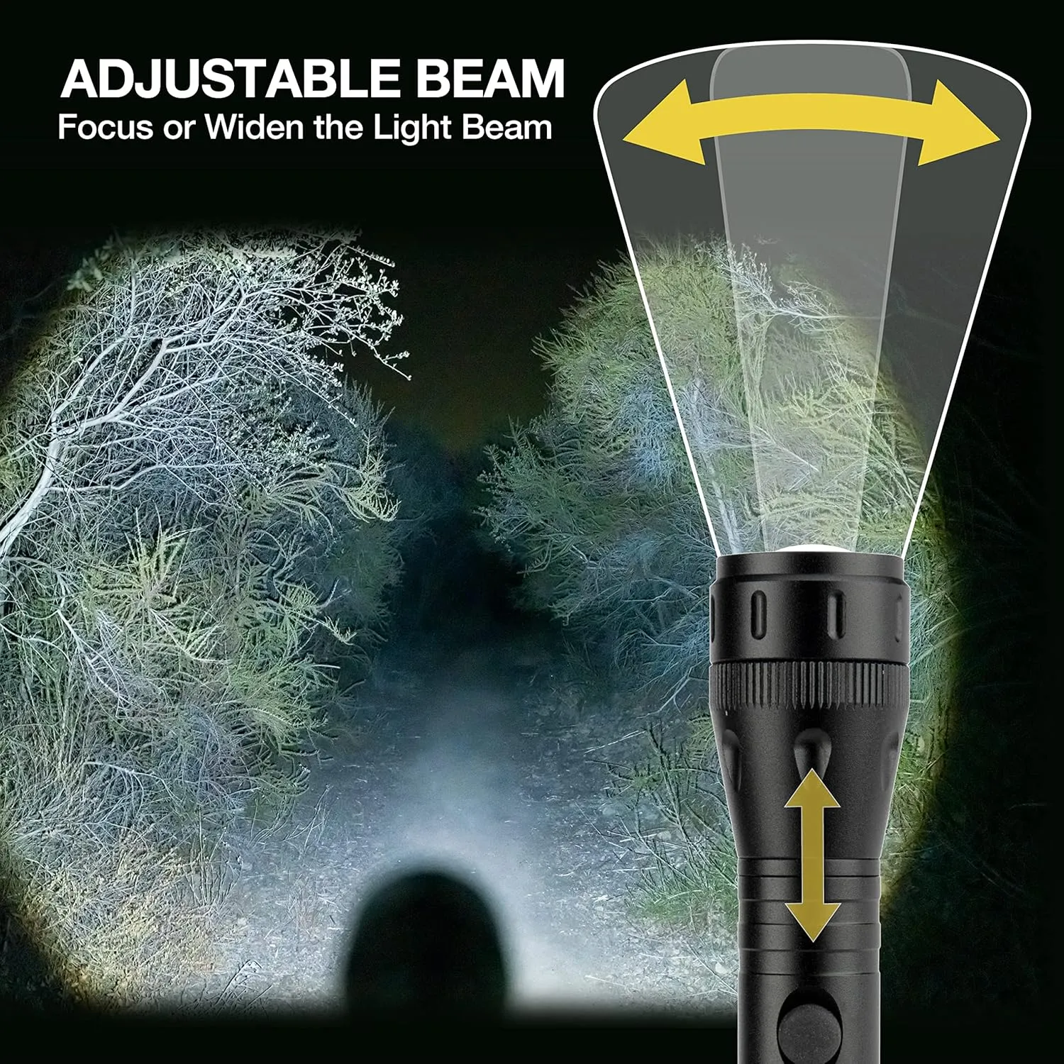 Scosche SCOLGHT3-RPSP1 ScoLight 200 Lumens 12-Inch Rugged LED Water-Resistant Flashlight with Adjustable Beam, Personal Safety Light