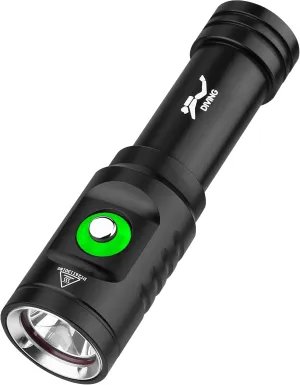 Scuba Diving Flashlight – Genuine 1000 Lumens Brightness, IPX8 Up to 60m Waterproof, Aviation-Grade Aluminum, Corrosion-Resistant, Smart Battery Indicator, Includes Battery & Charger
