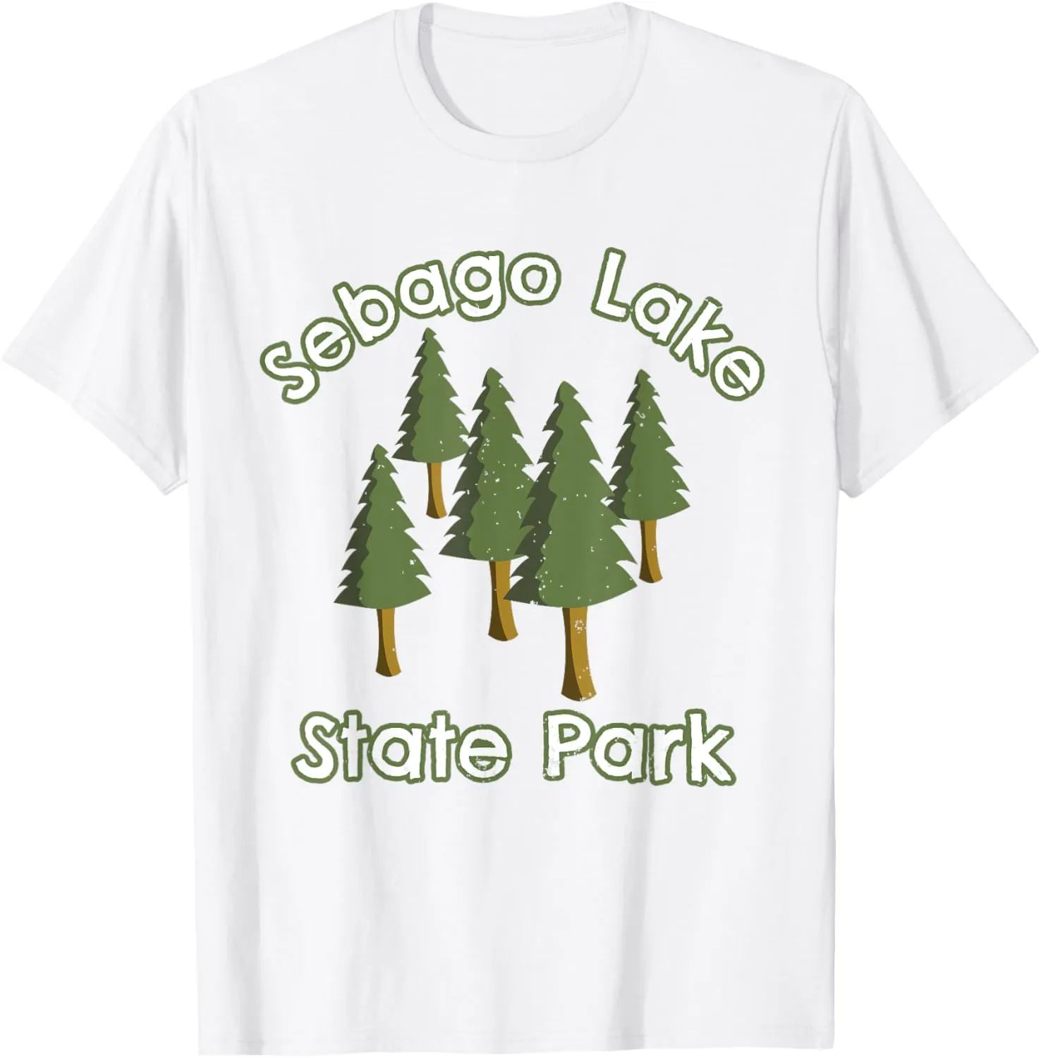 Sebago Lake Maine Camping Woods Forest Campground Trees T-Shirt