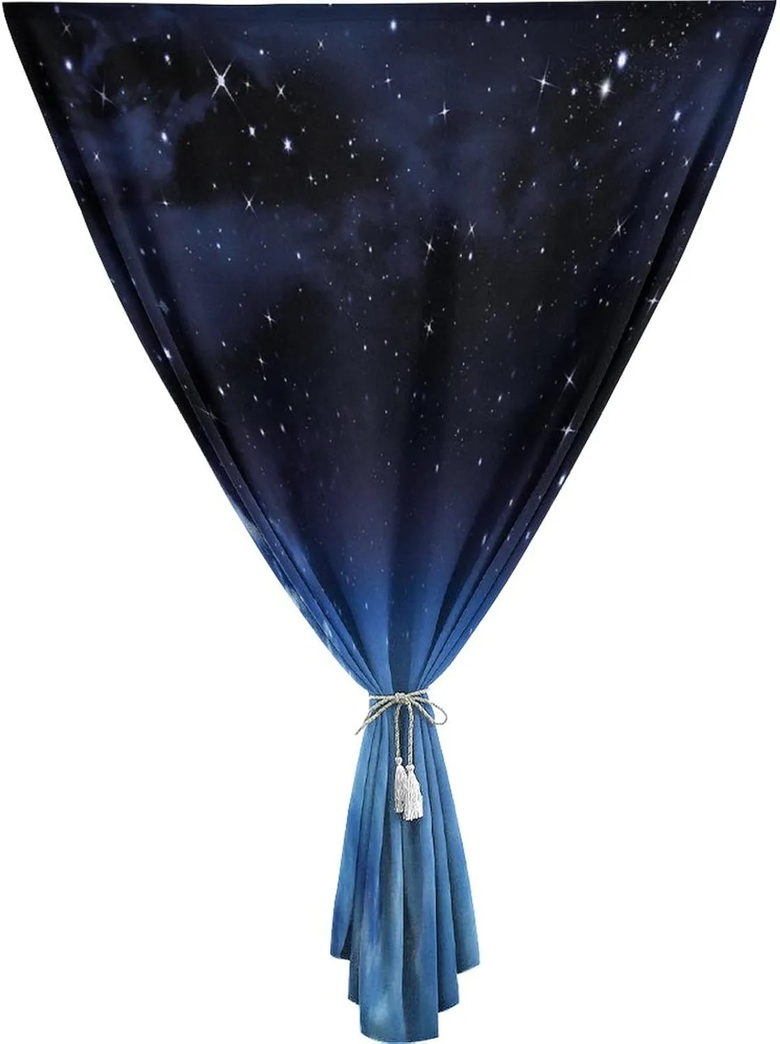 Self Adhesive Portable Blackout Curtains, Night Sky Room Darkening Curtains, Ombre Colored Nebula Space Clouds and Dot Print Temporary Blackout Blinds,24W x40L Inches,for Nursery,Children Kids Bedroom