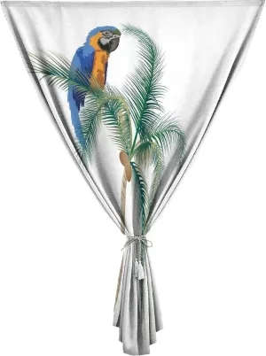 Self Adhesive Portable Blackout Curtains, Parrots Decor Room Darkening Curtains, Parrot Sitting on Coconut Palm Tree Exotic Design Print Temporary Blackout Blinds,47W x63L Inches,for Bathroom Bedroom