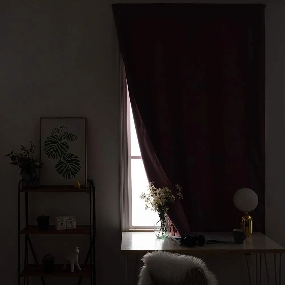 Self Adhesive Portable Blackout Curtains, Purple Mandala Room Darkening Curtains, Classic Shabby Chic with Eastern Swirled Tulip Flowers Print Temporary Blackout Blinds,59W x84L Inches, for Bathroom