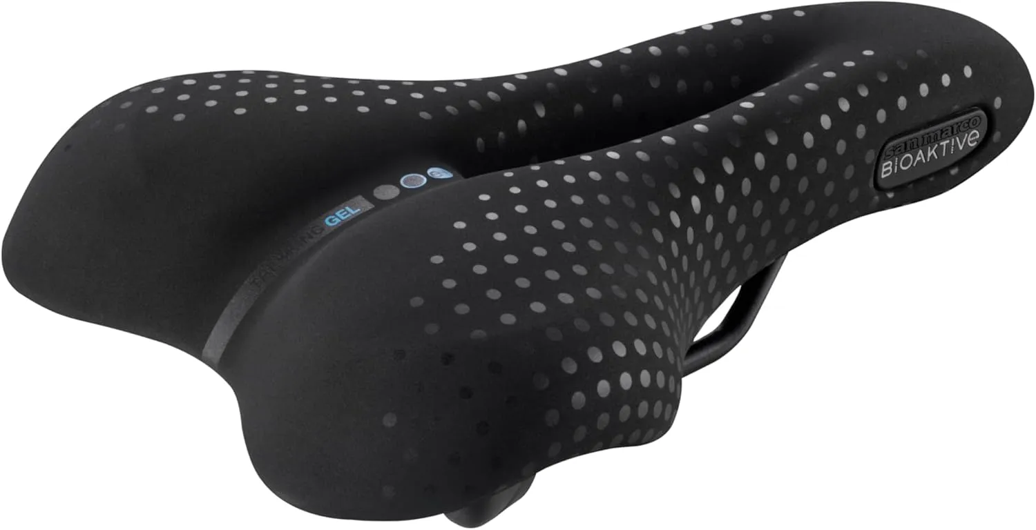 Selle San Marco Unisex – Adults BIOACTIVE Trekking Open Fit Gel Saddles, Black Suede, S