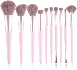 Set of 10 Makeup Brushes Portable Makeup Tools Lip Brush Concealer Brush Eye Shadow Brush