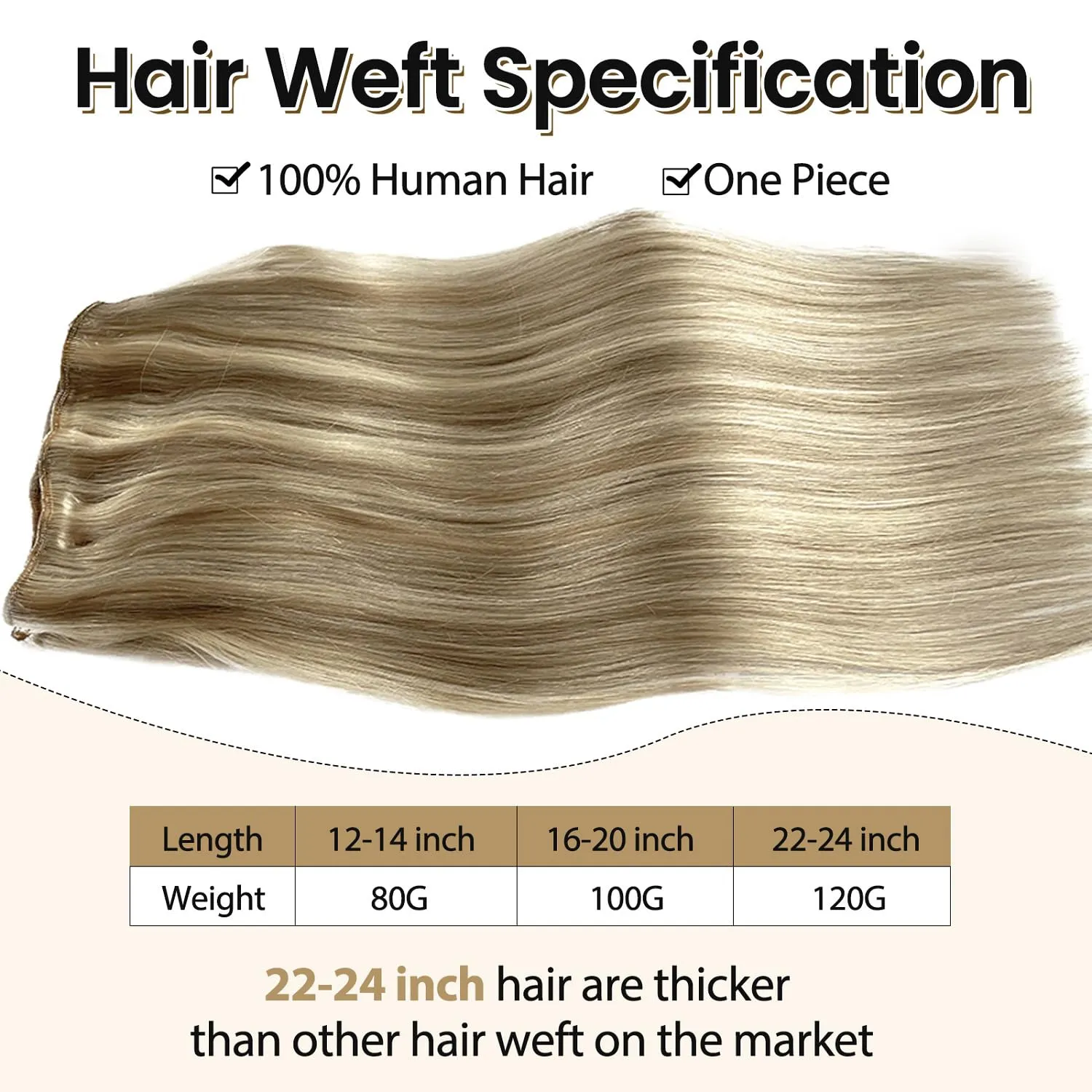 Sew in Human Hair Weft Extensions Ash Blonde to Platinum Blonde Brazilian Virgin Human Hair Bundles for White Women Sew in Hair Extensions Real Human Hair Wefts Hand Tied Weft Hair Extensions 16 Inch