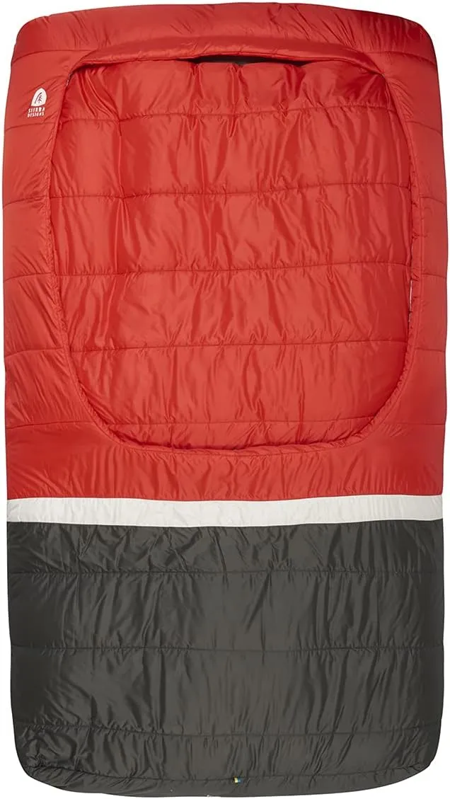 Sierra Designs Frontcountry Bed: Zipperless 20 Degree Synthetic Double Sleeping Bag, Red/Black