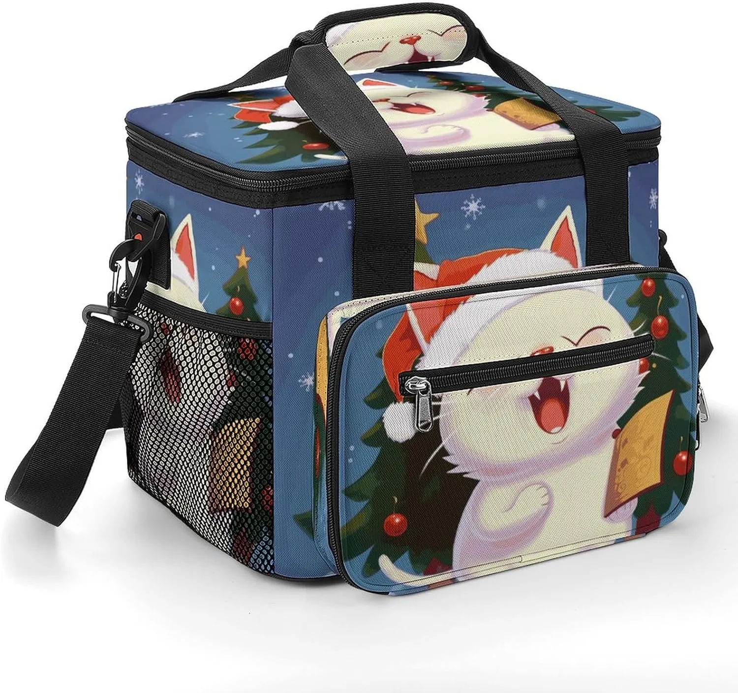 Sing Christmas Carols Printing Cooler Bag Large Capacity Leak Proof Lunch Cooler for Picnics Travel & Outdoor Adventures