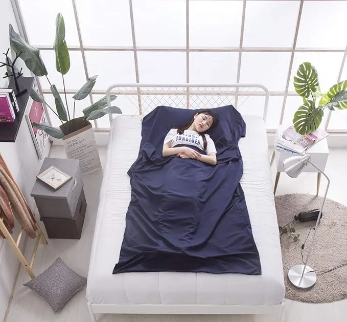 Sleeping Bag Liner Camping Sheets Travel Sheets for Hotel Lightweight Hotel Sheet Compact Sleep Bag Sack Breathable Travel Sleeping Bag for Hotels Camping Youth Picnic Adult Compact Sacks