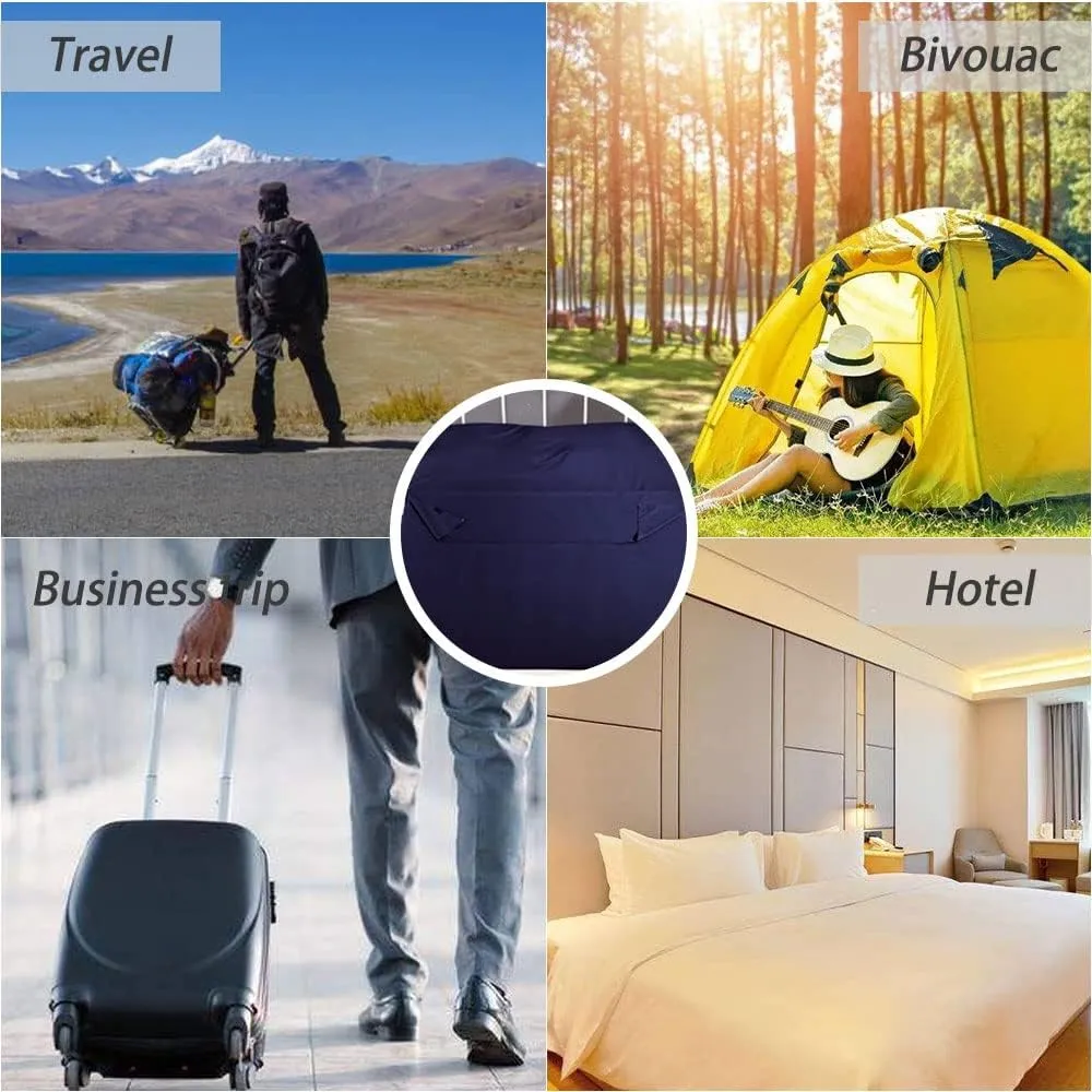 Sleeping Bag Liner Lightweight Compact Sleeping Bag Sack Portable Clean Travel Sheet with Zippered Opening for The Feet Camping Sleep Sheet for Backpacking Hotel& Hiking