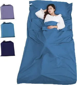Sleeping Bag Liner Portable Travel Camping Sheets Lightweight and Compact Sleeping Sack Sheets for Adults Comfortable Liners for Traveling Hotel Camping Picnic Hostels Backpacking