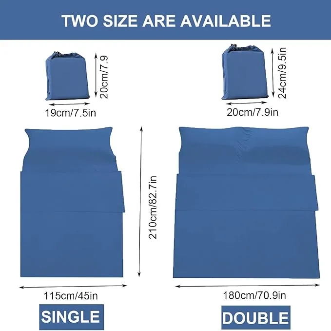 Sleeping Bag Liner Portable Travel Camping Sheets Lightweight and Compact Sleeping Sack Sheets for Adults Comfortable Liners for Traveling Hotel Camping Picnic Hostels Backpacking