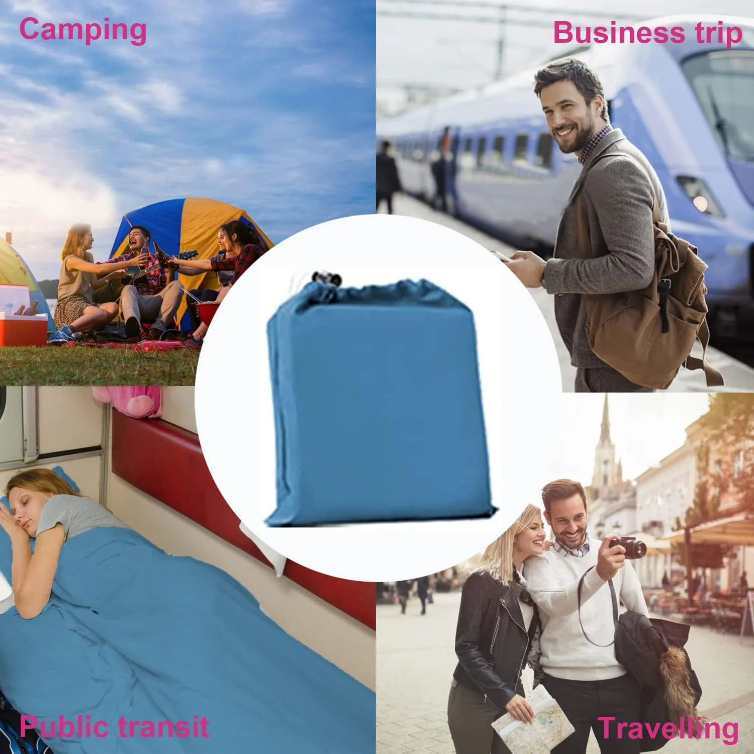 Sleeping Bag Liner Portable Travel Camping Sheets Lightweight and Compact Sleeping Sack Sheets for Adults Comfortable Liners for Traveling Hotel Camping Picnic Hostels Backpacking