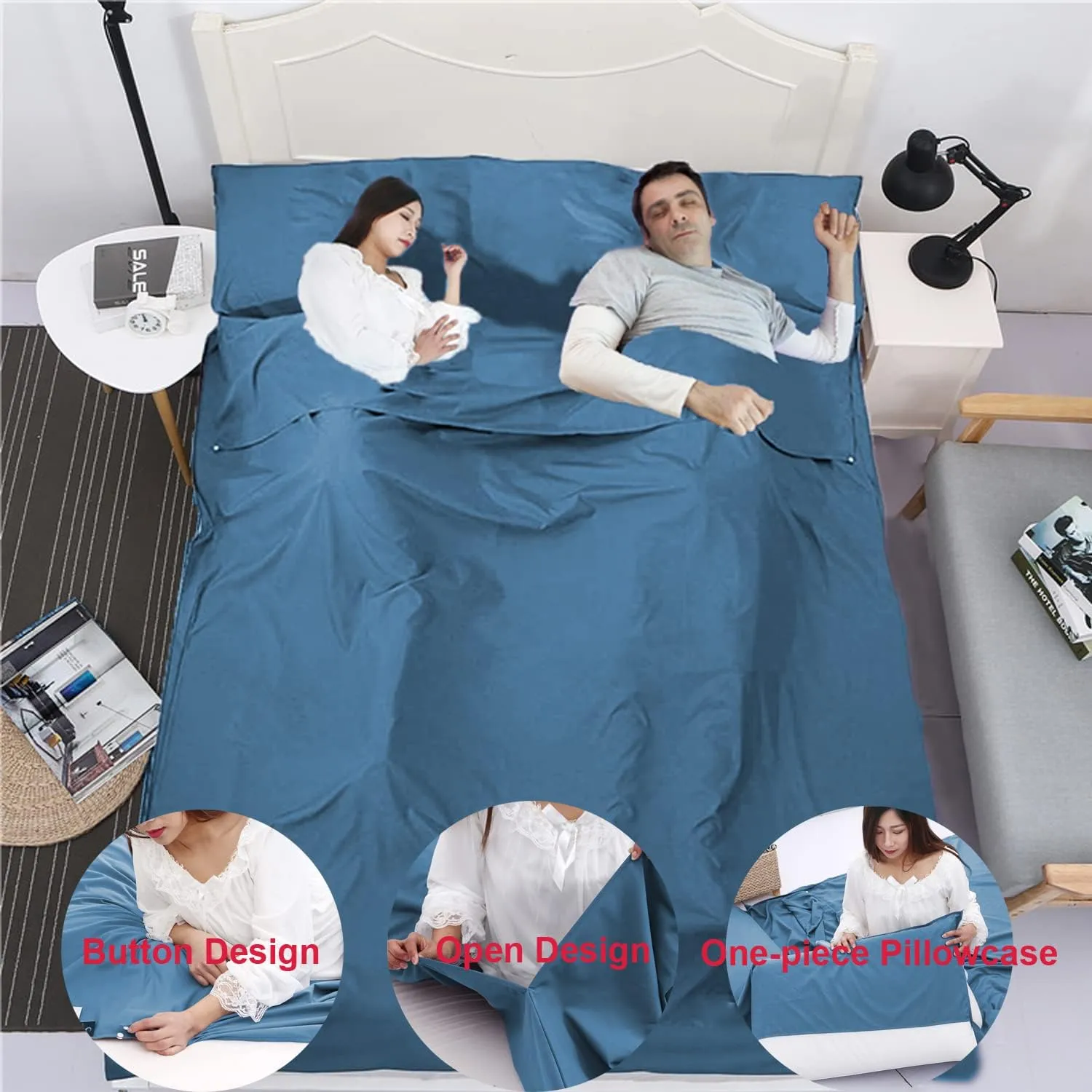 Sleeping Bag Liner Portable Travel Camping Sheets Lightweight and Compact Sleeping Sack Sheets for Adults Comfortable Liners for Traveling Hotel Camping Picnic Hostels Backpacking