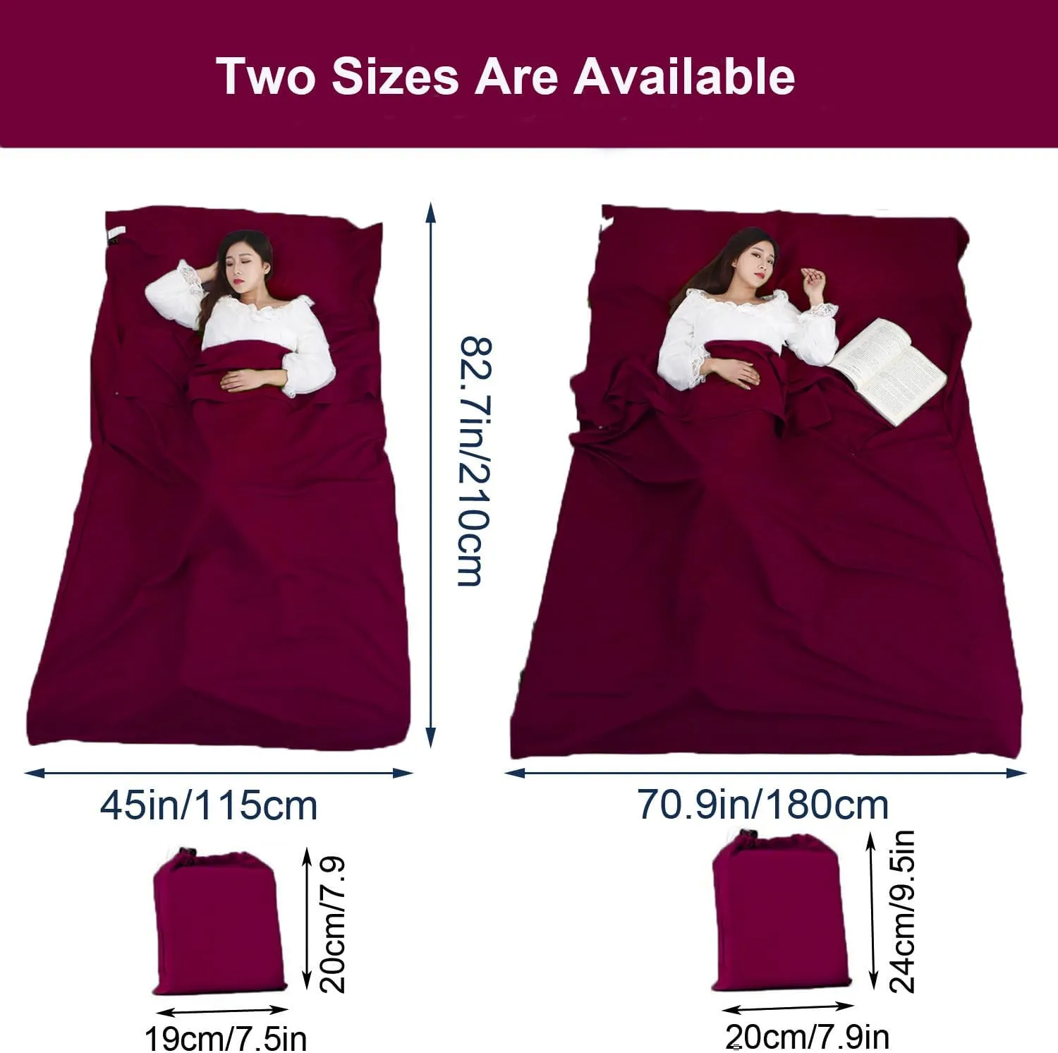 Sleeping Bag Liner Portable Travel Sleeping Sack Sheets Lightweight and Compact Camping Sheets for Adults Comfortable Liners for Traveling Hotel Camping Picnic Hostels Backpacking