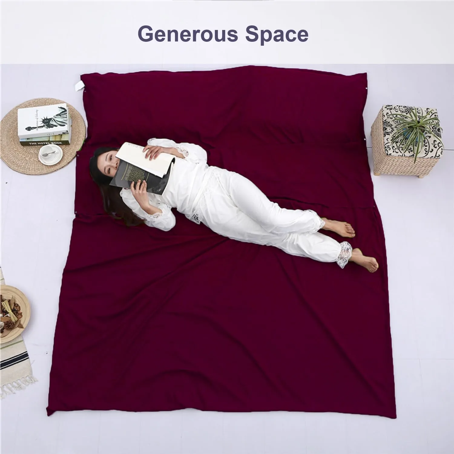 Sleeping Bag Liner Portable Travel Sleeping Sack Sheets Lightweight and Compact Camping Sheets for Adults Comfortable Liners for Traveling Hotel Camping Picnic Hostels Backpacking