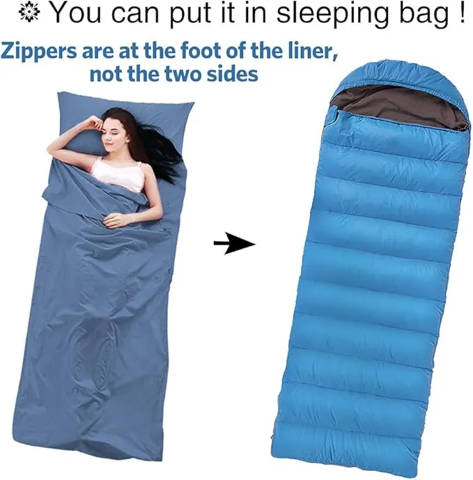 Sleeping Bag Liner Ultralight Travel Sheet Dirt-Proof Travel Camping Sheet Sleeping Sheet Hotel Sheet for Outdoor Travel Hiking Hotels Picnics