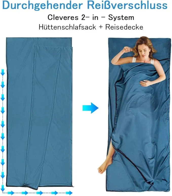 Sleeping Bag Liner,Travel Sheets & Adult Sleep Sack for Backpacking,Hotels & Hostels,Lightweight Single Camping Sleeping Bag Liners for Travel