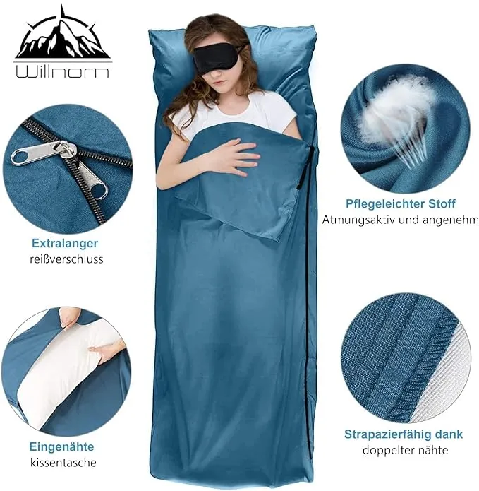 Sleeping Bag Liner,Travel Sheets & Adult Sleep Sack for Backpacking,Hotels & Hostels,Lightweight Single Camping Sleeping Bag Liners for Travel