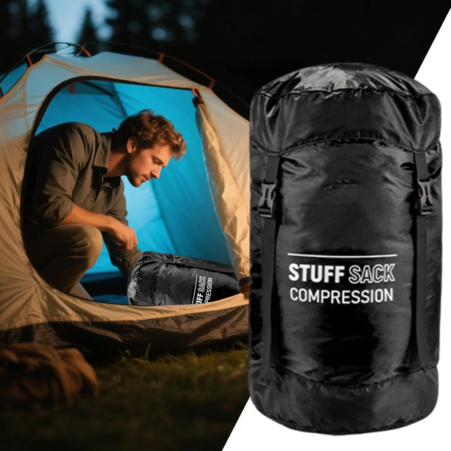Sleeping Bag Stuff Sack, Quick-Dry Stuff Sacks for Backpacking, Lightweight Breathable Reusable Outdoor Gear for Hiking Supplies Camping Travel