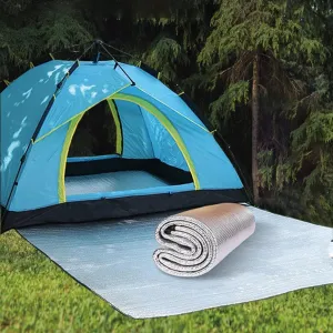 Sleeping Mat Aluminium Camping Mat Floor Pad Picnic Foldable Foil Mat Thermal Blanket Tent Mat, Ground Mat for Traveling and Outdoor Activitie, 9mm Thickness