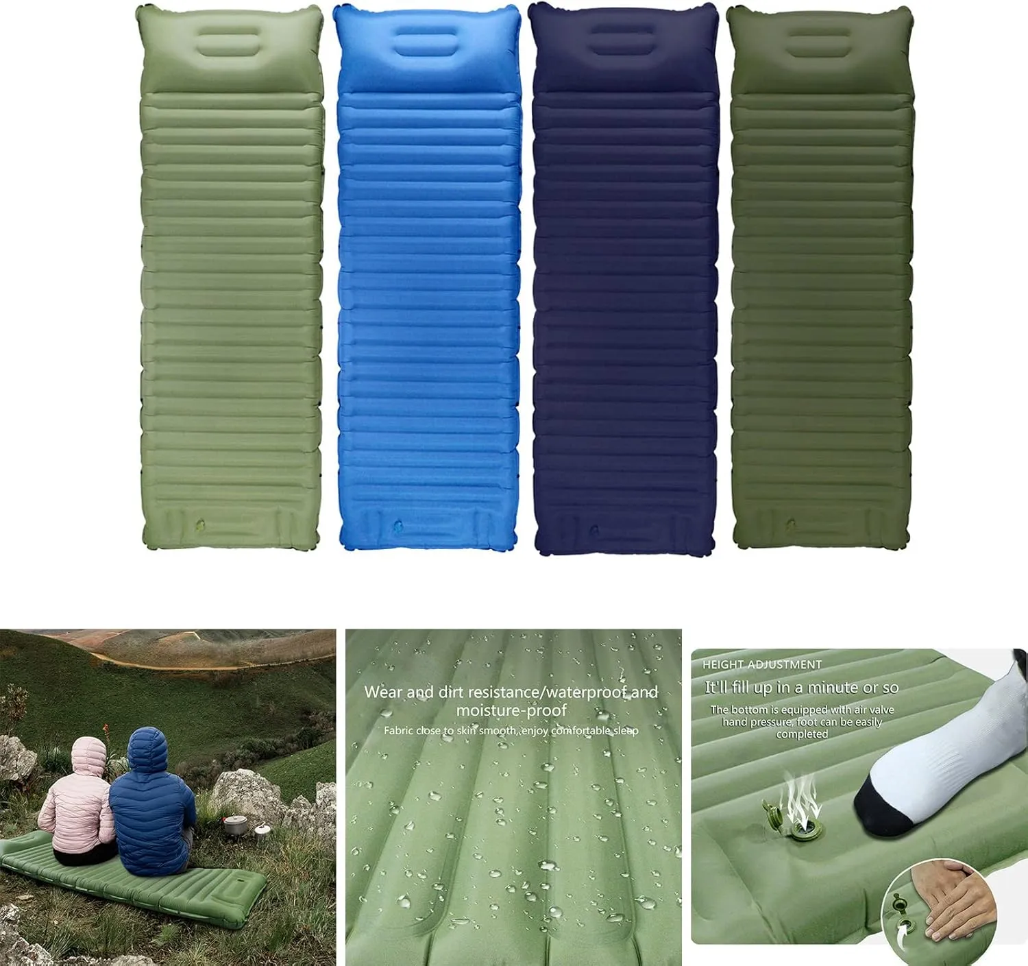 Sleeping Pad for Camping Backpacking Hiking Extra-Thickness-3.9" Inflatable & Compact-Camping Air Mattress
