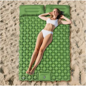 Sleeping Pad, Inflatable Sleeping Pad with Built in Foot, Upgraded Durable Air Mattress for Camping Backpacking Hiking Compact Design Includes Carry Bag (Army Green)