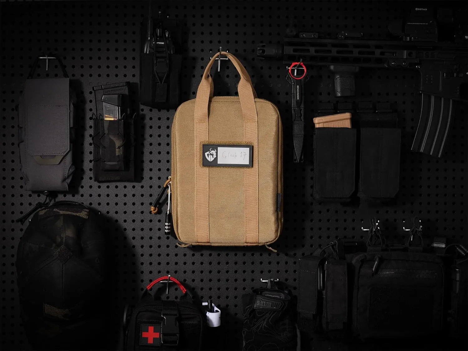 Small Soft Pistol Case Compact Tactical Modular Handgun Pack for Firearm Gun Shooting Hunting w/Holster and Mag Holder