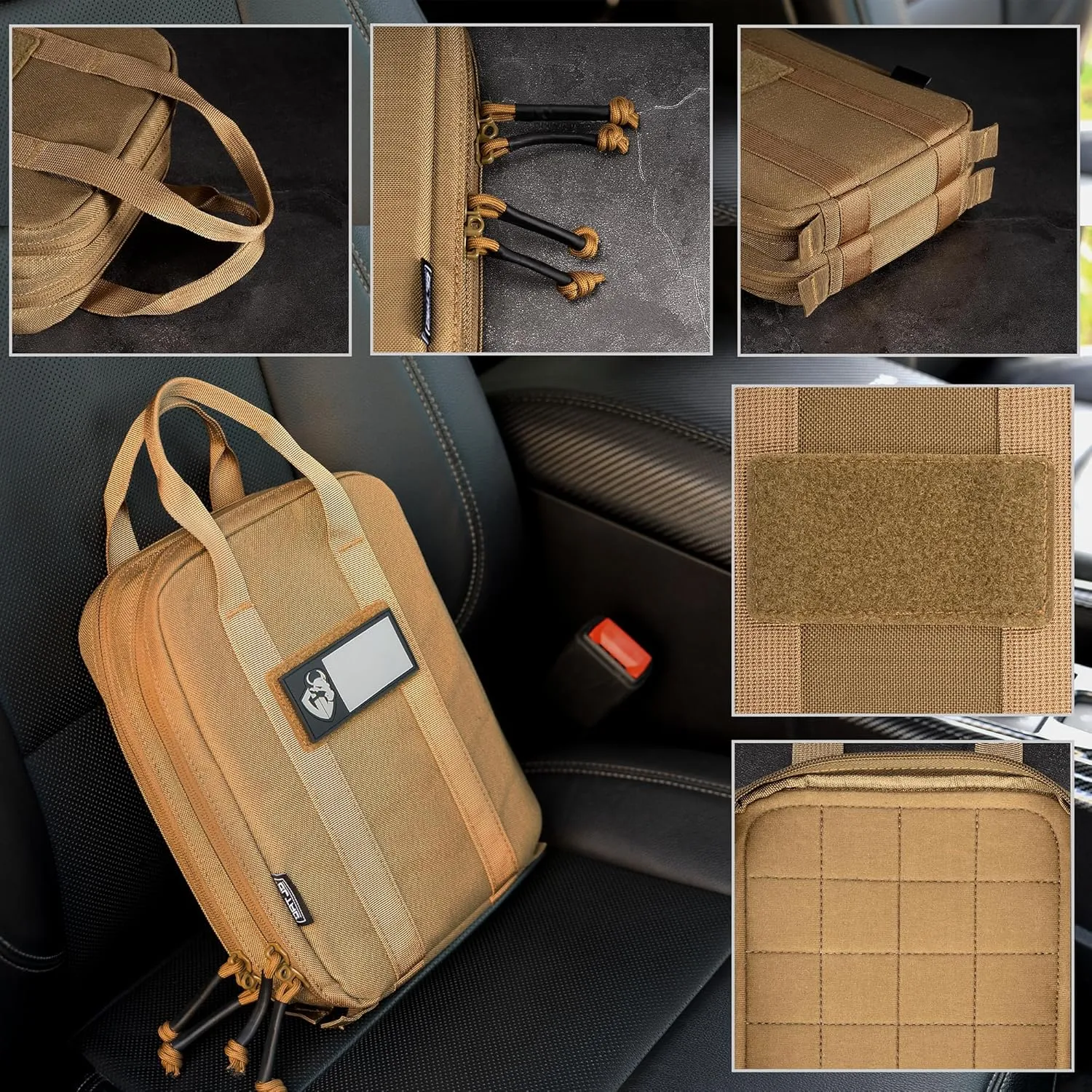 Small Soft Pistol Case Compact Tactical Modular Handgun Pack for Firearm Gun Shooting Hunting w/Holster and Mag Holder
