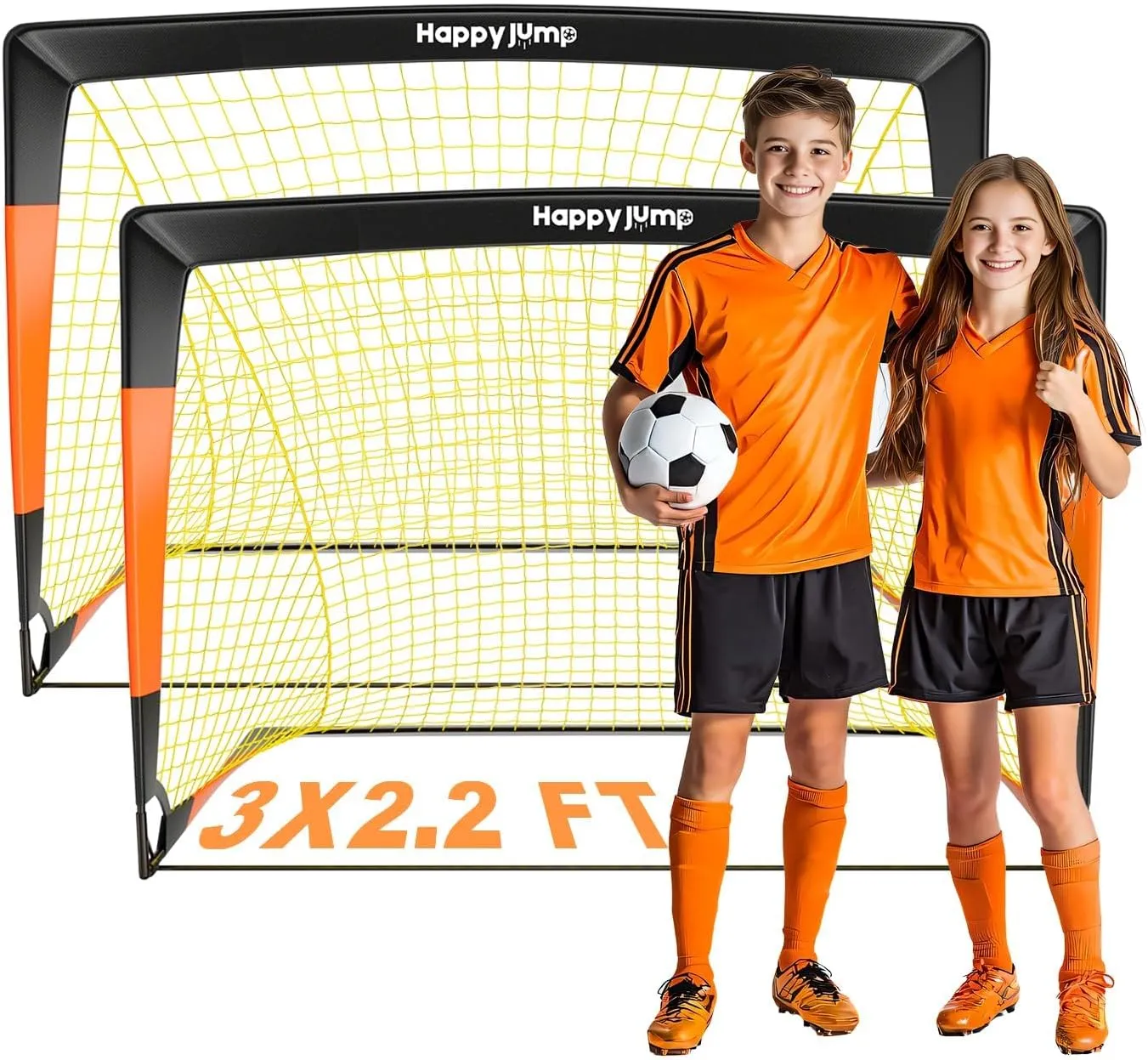 Soccer Goal 7'x5', 6.6‘x3.3', 5'x3.6', 4'x3', 3'x2.2' Soccer Net for Kids Backyard