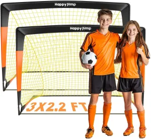 Soccer Goal 7'x5', 6.6‘x3.3', 5'x3.6', 4'x3', 3'x2.2' Soccer Net for Kids Backyard