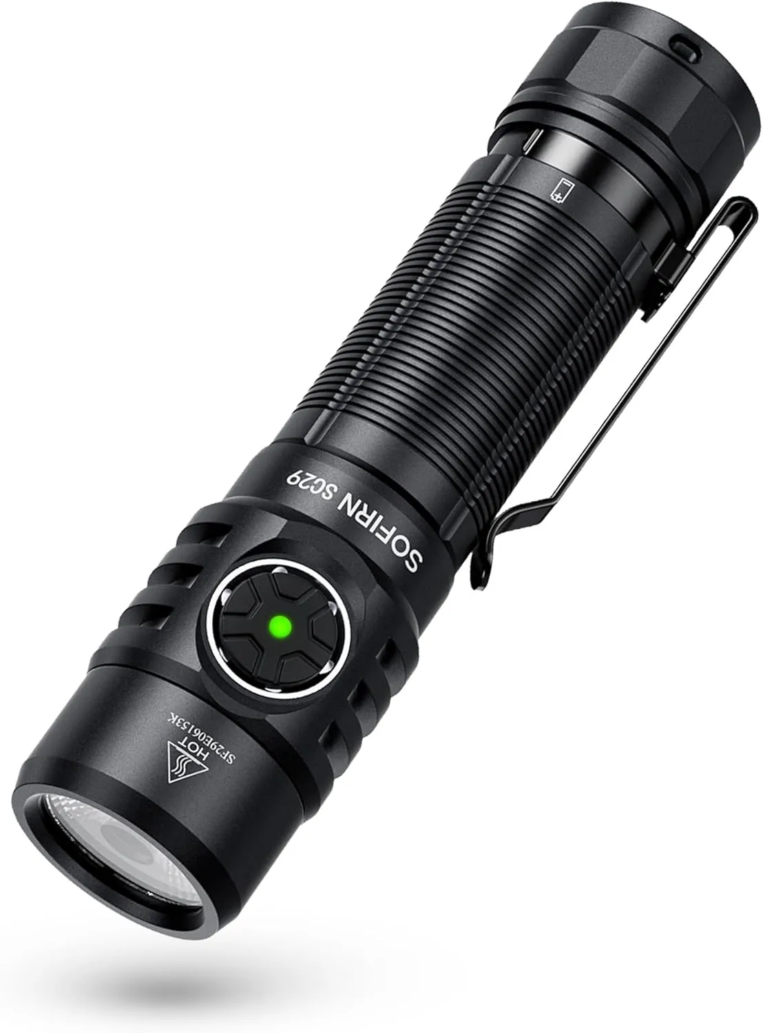 sofirn SC29 Led Flashlight Rechargeable 3000 Lumen, Small Powerful Flashlight with USB C Handle Pocket Flashlight, Long Battery Life, IP68 Waterproof for Emergencies, Dog Walking