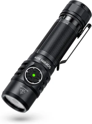 sofirn SC29 Led Flashlight Rechargeable 3000 Lumen, Small Powerful Flashlight with USB C Handle Pocket Flashlight, Long Battery Life, IP68 Waterproof for Emergencies, Dog Walking