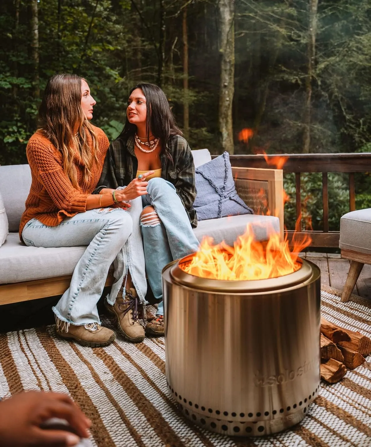 Solo Stove Bonfire Essential Bundle 2.0 | Incl. Smokeless Fire Pit, Stand, Lid, Camping Accessories, Portable for Wood Burning, Removable Ash Pan, Stainless Steel, H: 16.75in x Dia: 19.5in, 21.75lbs