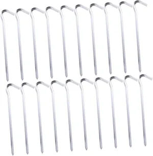 Sosoport 2sets Titanium Tent Stakes Set Question Mark Shape Heavy Duty Ground Pegs for Hiking Camping Tarp Garden 10pcs*2