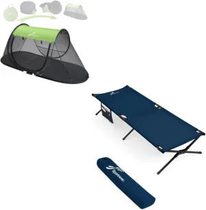 Sportneer Camping Cot   Pop-Up Mosquito Net Tent, Comfort Cot Bed for Camping Traveling Guest Bed Portable Foldable Mosquito Tent with Bug Screen Net