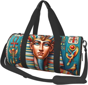 Sports Duffel Bag Ancient-Egyptian-Art-Ankh Foldable Travel Tote Bag Weekender Sleepover Carry On Bag