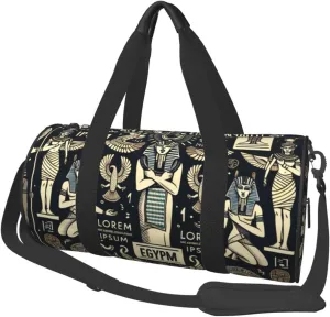 Sports Duffel Bag Ancient-Egyptian-Gods Foldable Travel Tote Bag Weekender Sleepover Carry On Bag