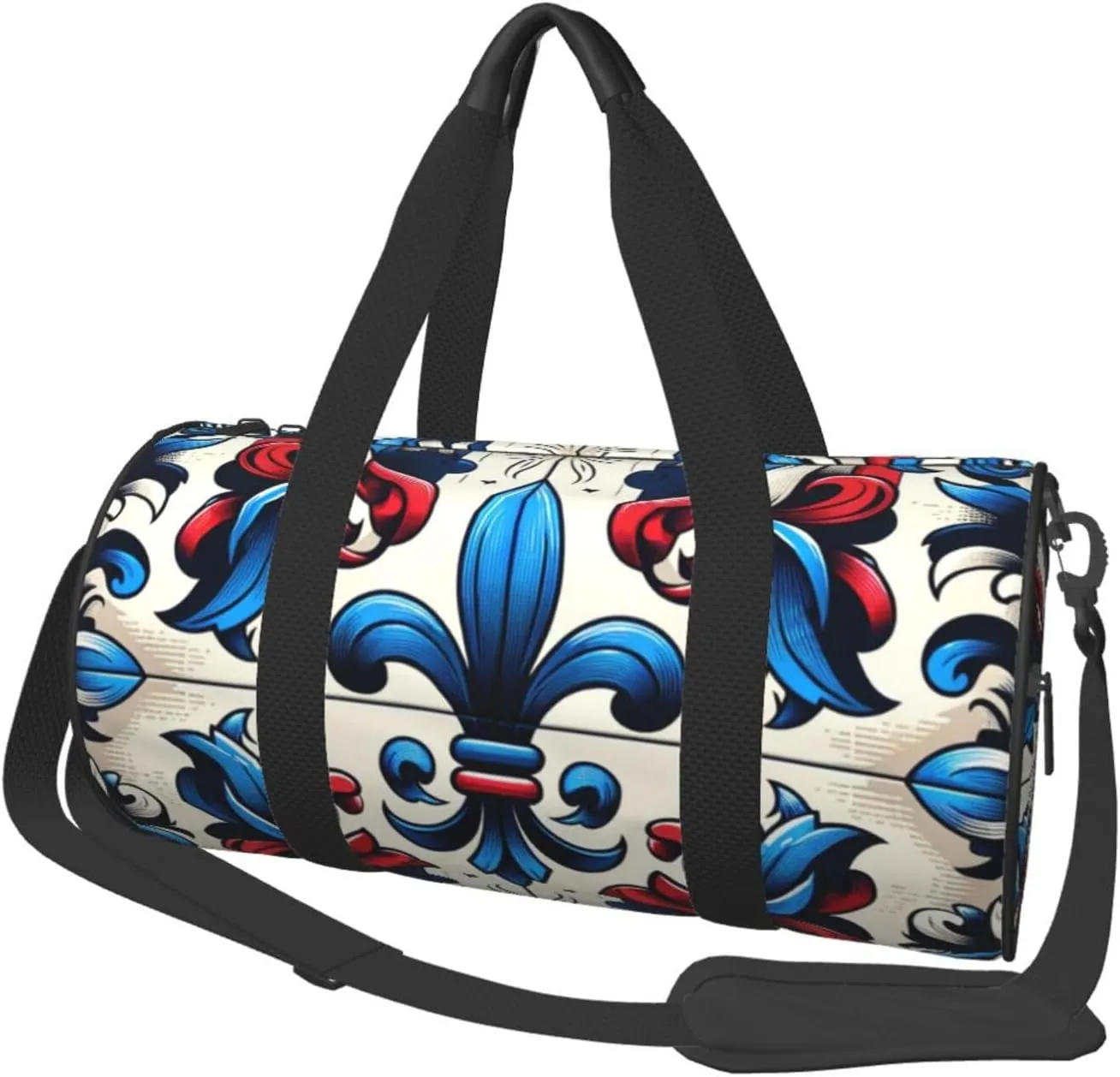 Sports Duffel Bag Fleur-De-Lis-France-Flag Foldable Travel Tote Bag Weekender Sleepover Carry On Bag