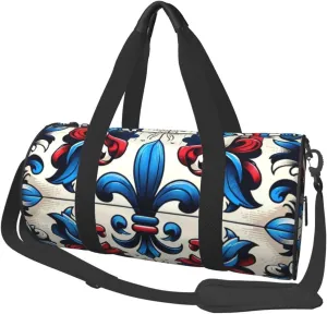 Sports Duffel Bag Fleur-De-Lis-France-Flag Foldable Travel Tote Bag Weekender Sleepover Carry On Bag