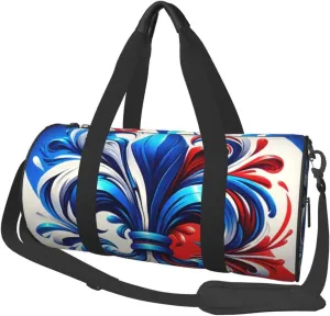 Sports Duffel Bag French-Fleur-De-Lis Foldable Travel Tote Bag Weekender Sleepover Carry On Bag
