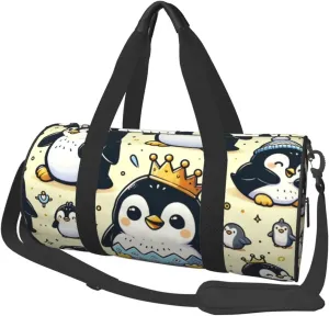 Sports Duffel Bag Fuuny-Emperor-Penguin Foldable Travel Tote Bag Weekender Sleepover Carry On Bag