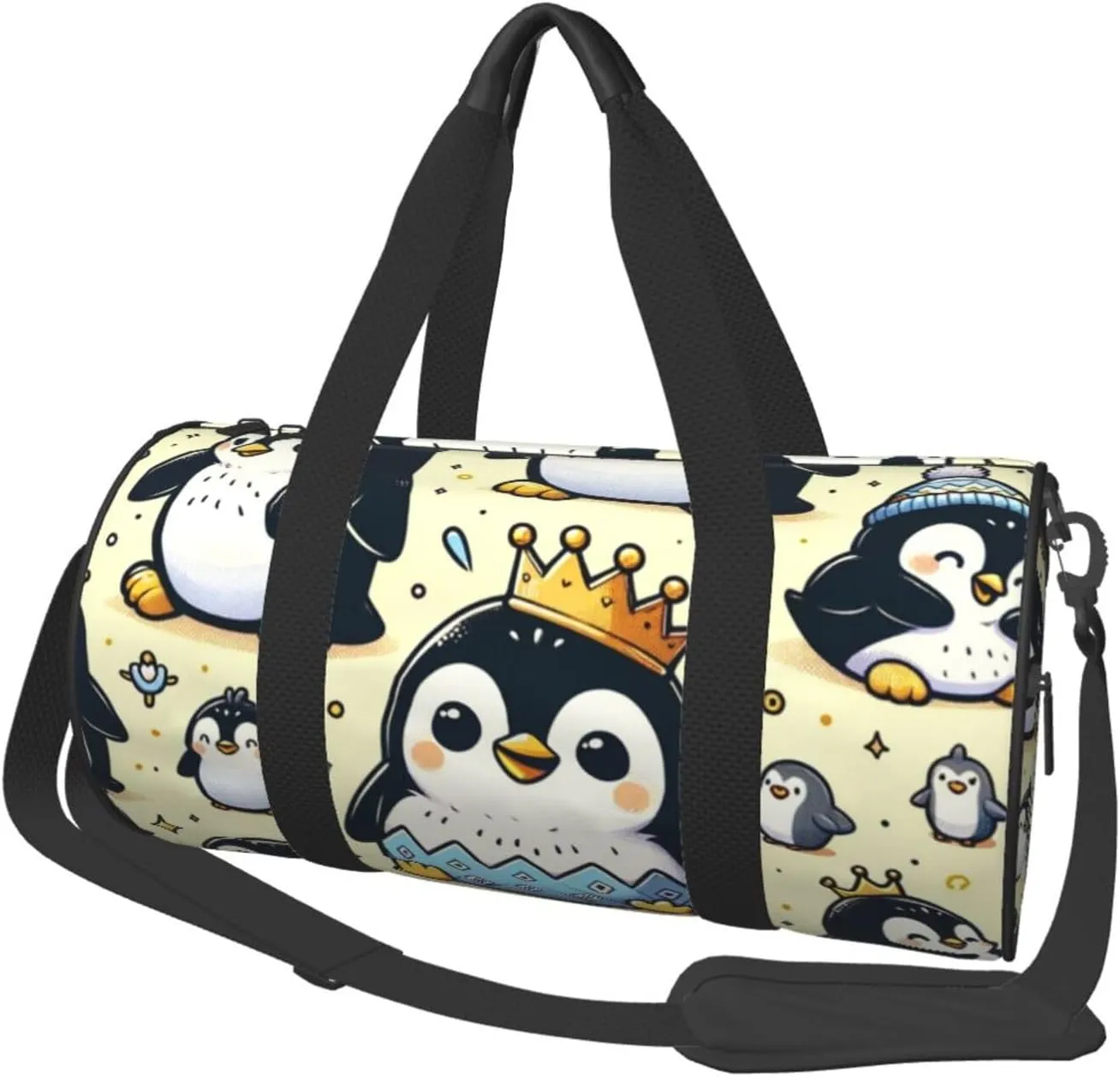 Sports Duffel Bag Fuuny-Emperor-Penguin Foldable Travel Tote Bag Weekender Sleepover Carry On Bag