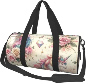 Sports Duffel Bag Magical-Horse-Twinkling-Stars Foldable Travel Tote Bag Weekender Sleepover Carry On Bag