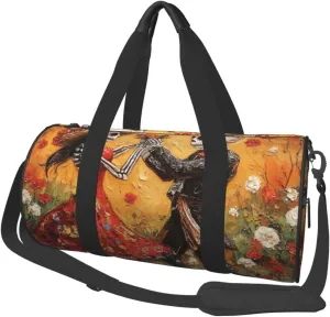 Sports Duffel Bag Skeletons-Dancing-In-Street Foldable Travel Tote Bag Weekender Sleepover Carry On Bag