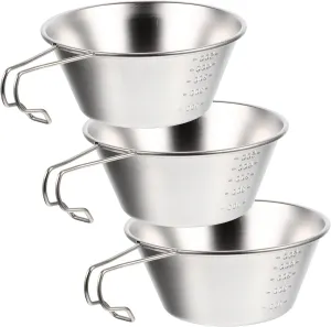 Stainless Steel Camping Bowl Set 500ml Scale Portable Collapsible Folding Outdoor Bowl Compact Easy to Use