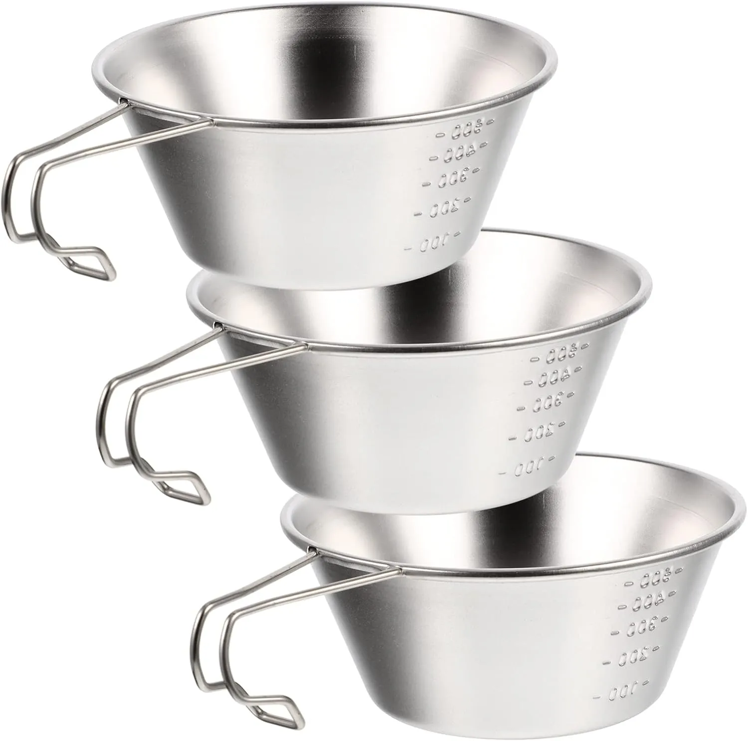 Stainless Steel Camping Bowl Set 500ml Scale Portable Collapsible Folding Outdoor Bowl Compact Easy to Use